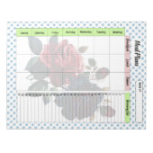 Roze en Blauwe Rozen Maaltijdplanner Notitieblok (Voorkant)
