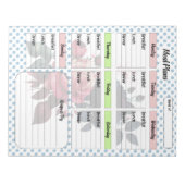 Roze en Blauwe Rozen Maaltijdplanner Notitieblok (Voorkant)