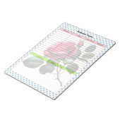 Roze en Blauwe Rozen Medicatie Tracker Notitieblok (Schuin)
