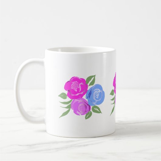 Roze en Blauwe Rozen Mok (Links)