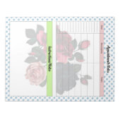 Roze en Blauwe Rozen Notities Notitieblok (Voorkant)