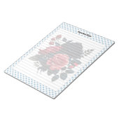 Roze en Blauwe Rozen Notities Notitieblok (Schuin)