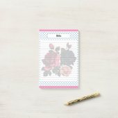 Roze en Blauwe Rozen Notities Post-it® Notes (Op bureau)