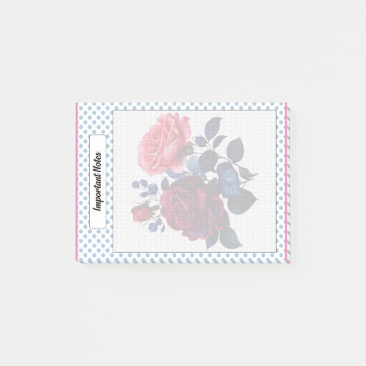 Roze en Blauwe Rozen Notities Post-it® Notes (Voorkant)