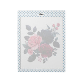 Roze en Blauwe Rozen Opmerking Notitieblok