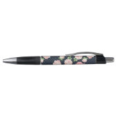 Roze en Blauwe  Rozen Patroon Monogrammen Pen (Bovenkant)