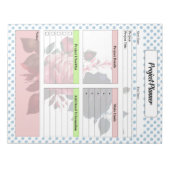 Roze en Blauwe Rozen Project Planner Notitieblok (Voorkant)