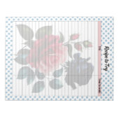 Roze en Blauwe Rozen Recept Notitieblok (Voorkant)