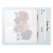 Roze en Blauwe Rozen Recept Notitieblok (Voorkant)