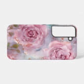 Roze en blauwe Rozen Samsung Galaxy Hoesje (Achterkant horizontaal)