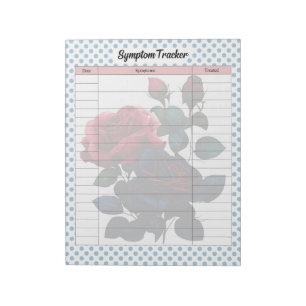Roze en Blauwe Rozen Theme Symptom Tracker Notitieblok