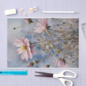 Roze en Blauwe Rozen Waterverf Decoupage Tissuepapier (Craft)