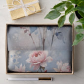 Roze en Blauwe Rozen Waterverf Decoupage Tissuepapier (Geschenk)