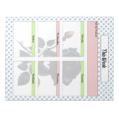 Roze en Blauwe Rozen Weekplanner Notitieblok (Voorkant)