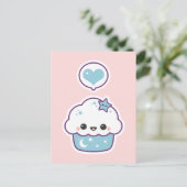 Roze en blauwe ruimte briefkaart (Staand voorkant)