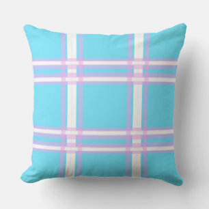 Roze en blauwe ruit kussen