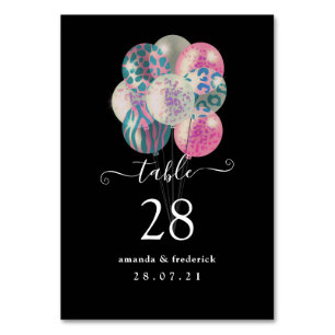 Roze en blauwe safari ballonkrans kaart