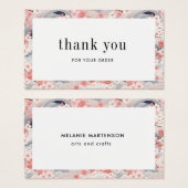 Roze en Blauwe Sakura Bloemenbestelling Dank u kaa Visitekaartje (Voorkant /achterkant)