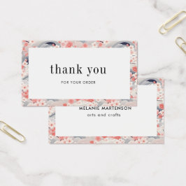 Roze en Blauwe Sakura Bloemenbestelling Dank u kaa Visitekaartje