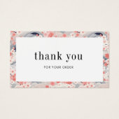 Roze en Blauwe Sakura Bloemenbestelling Dank u kaa Visitekaartje (Voorkant)