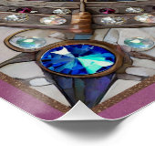 Roze en Blauwe Sapphires Diamanten Parels Mandala Perfect Poster (Hoek)