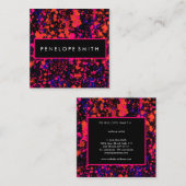 Roze en blauwe schilderplaat vierkante visitekaartje (Voorkant / Achterkant)