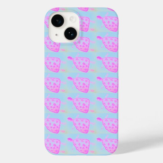 Roze en blauwe schildpad Apple iPhone Case (Achterkant)