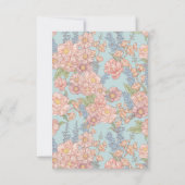 Roze en blauwe shabby chic RSVP kaartje (Achterkant)