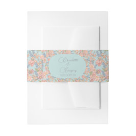 Roze en blauwe shabby chic uitnodigingen wikkel
