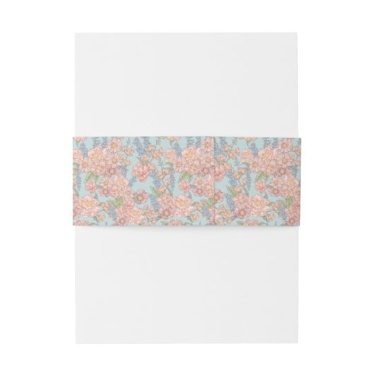 Roze en blauwe shabby chic uitnodigingen wikkel (Achterkant Voorbeeld)