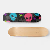roze en blauwe skateboard van de schedel (Horizontaal)
