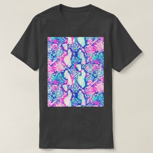 Roze en blauwe slang Afdrukken Afbeelding T-shirt (Design voorkant)
