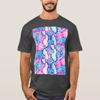 Roze en blauwe slang Afdrukken Afbeelding T-shirt