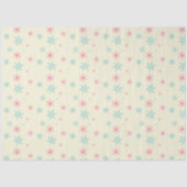 Roze en blauwe sneeuwschilderkunst Kerstwinters Tissuepapier (Voorkant)