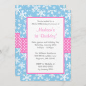 Roze en blauwe sneeuwvlokken Winter Onederland Kaart (Voorkant / Achterkant)