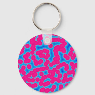 roze en blauwe snijpokadots sleutelhanger