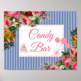 Roze en blauwe Snoep Borg-Poster voor bruiloft Poster