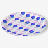 Roze en blauwe snoep papieren bord (Gekanteld)