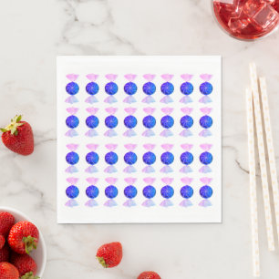 Roze en blauwe snoep servetten