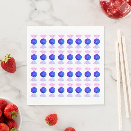 Roze en blauwe snoep servetten (Insitu)