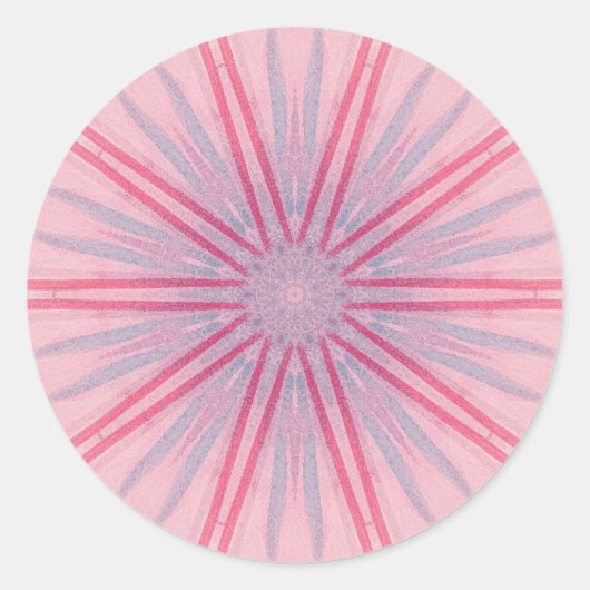 Roze en Blauwe Spokes Kaleidoscoop Stickers (Voorkant)