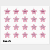 Roze en Blauwe Spokes op Licht Roze Verbazingwekke Ster Sticker (Vel)