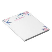 Roze en blauwe Starfish & koraal, speciaal geperso Notitieblok (Schuin)