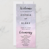 Roze en Blauwe Sterren Celestial Huwelijksprogramm (Voorkant)