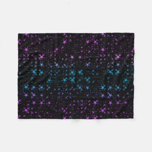 Roze en blauwe sterren fleece deken (Voorkant (Horizontaal))