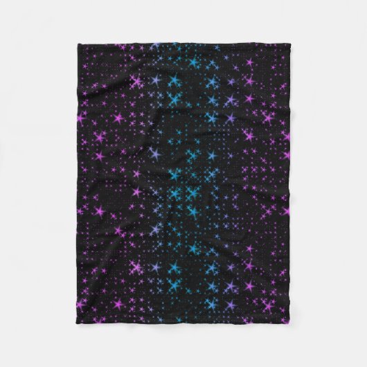 Roze en blauwe sterren fleece deken (Voorkant)