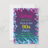 Roze en blauwe sterren kaart (Voorkant)