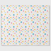 Roze en blauwe sterren patroon cadeaupapier (Vlak)