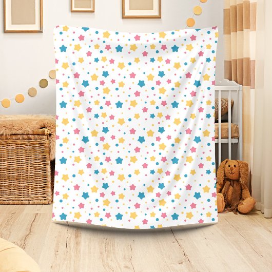 Roze en blauwe sterren patroon fleece deken