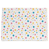 Roze en blauwe sterren patroon groot cadeauzakje (Voorkant)